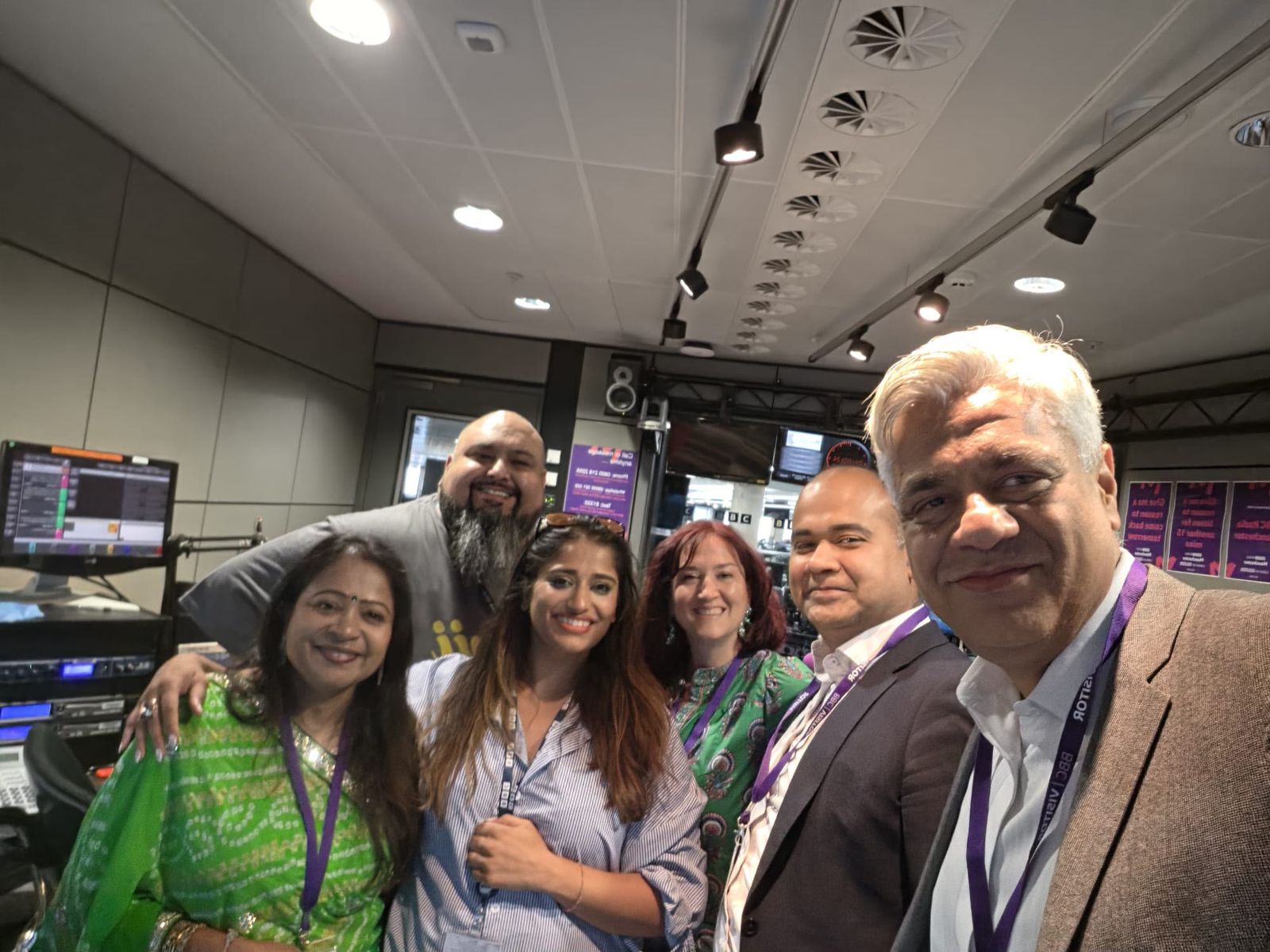 Bhavana Ghosh with fellow panellists in the BBC Radio Manchester studio